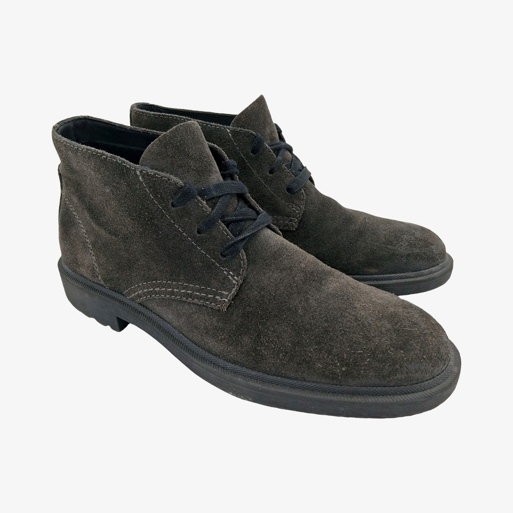FRYE Boots Mens Size 9 Gray Suede Chukka Ankle Lug Sole Casual Lined